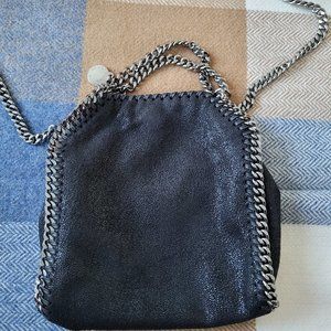 Stella Mccartney Falabella Tiny Tote Black Faux Leather Crossbody Bag Purse